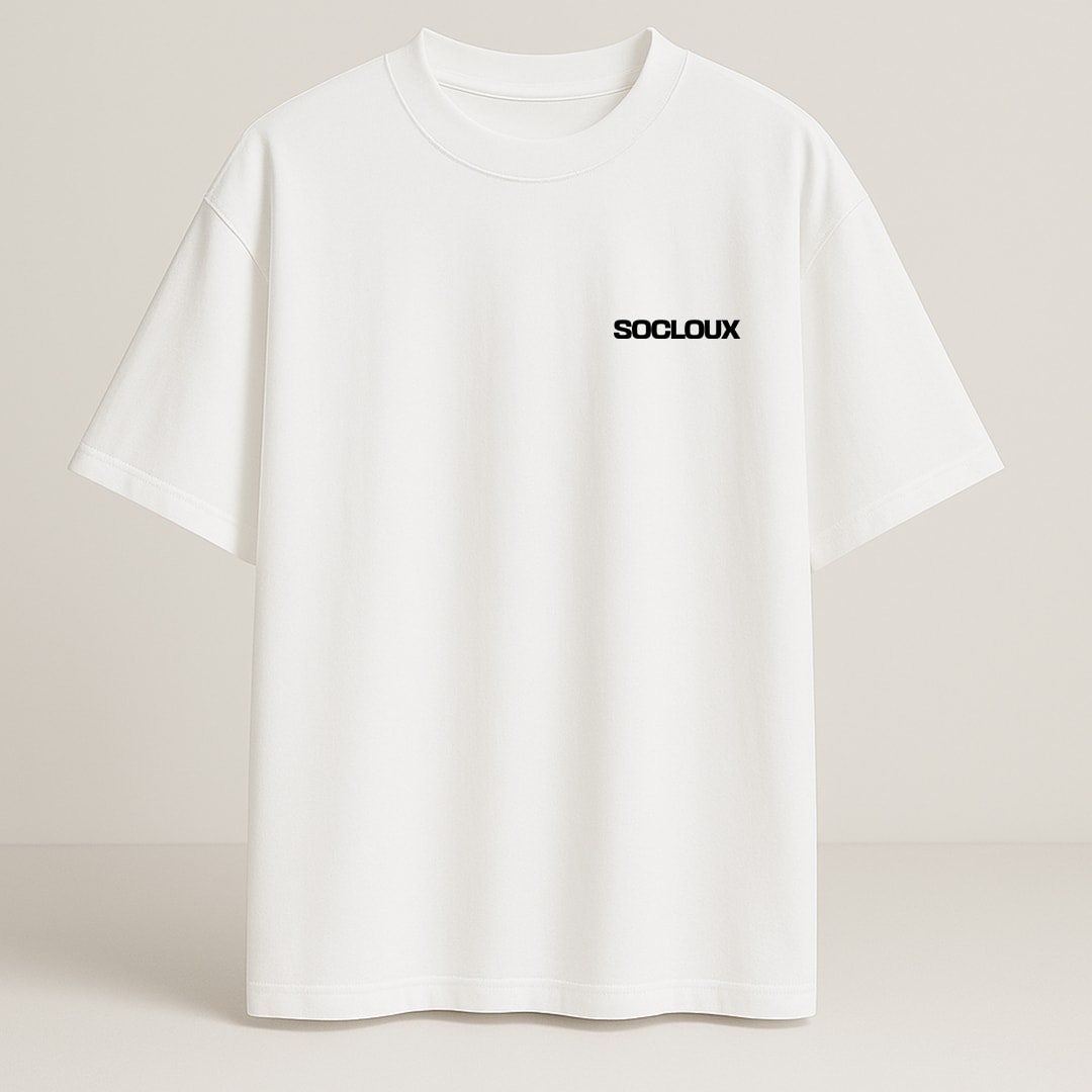 SOCLOUX STAR PREMIUM OVERSIZE T-SHIRT - BEYAZ