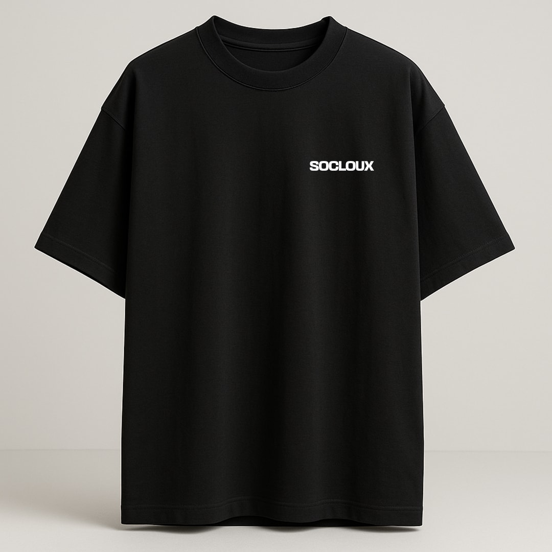 SOCLOUX STAR PREMIUM OVERSIZE T-SHIRT - SİYAH