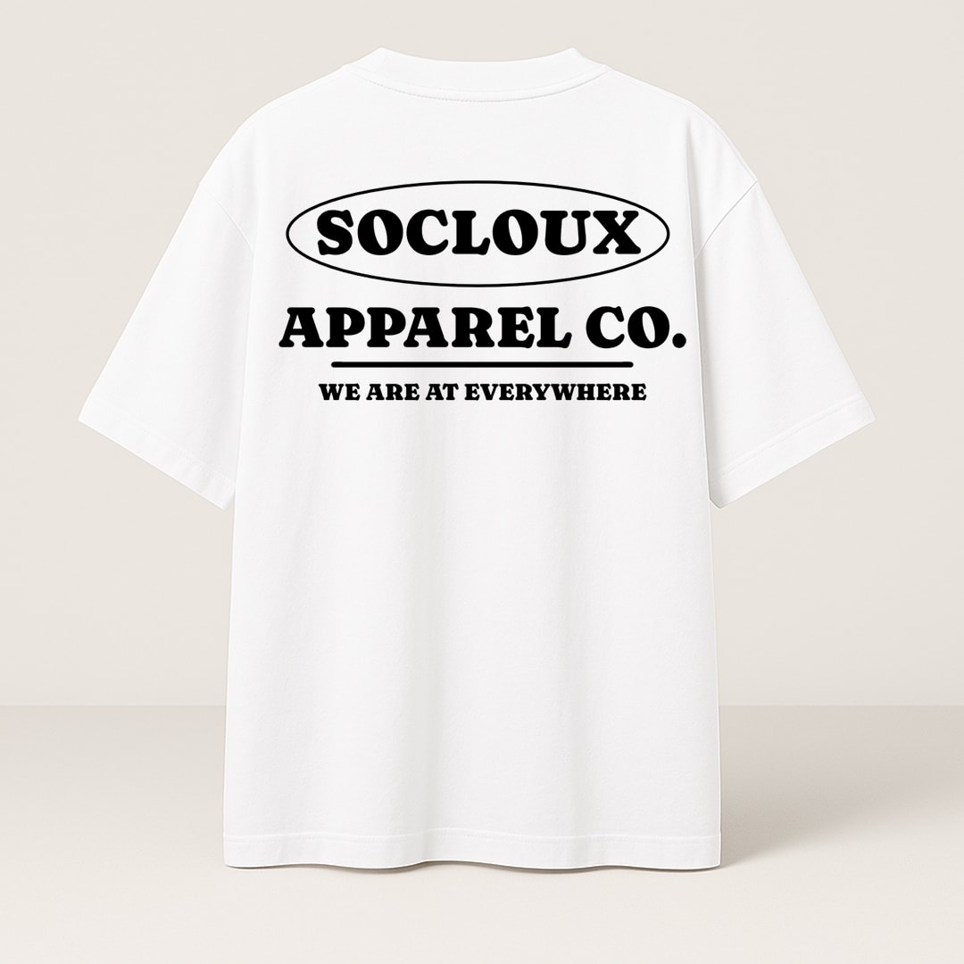 SOCLOUX CIRCLE PREMIUM OVERSIZE T-SHIRT - BEYAZ