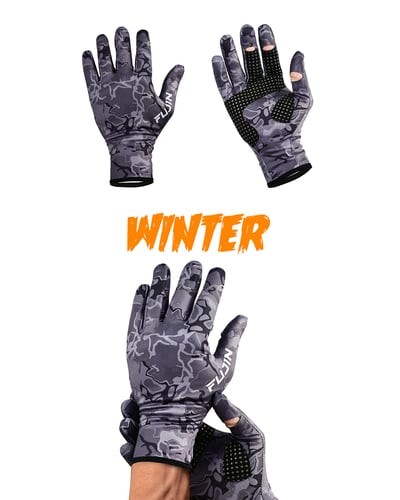 Fujin Pro Angler Winter Gloves Black Camo