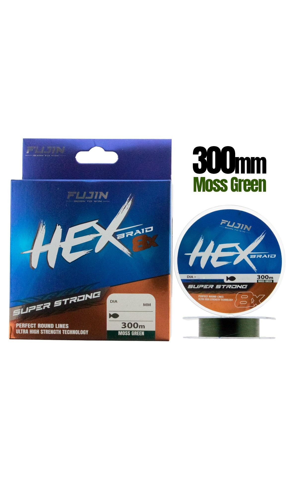 Fujin Hex Braid 8x 300mt Moss Green PE İp Misina