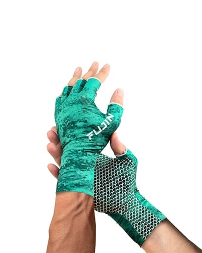 Fujin Pro Angler Summer Gloves Green