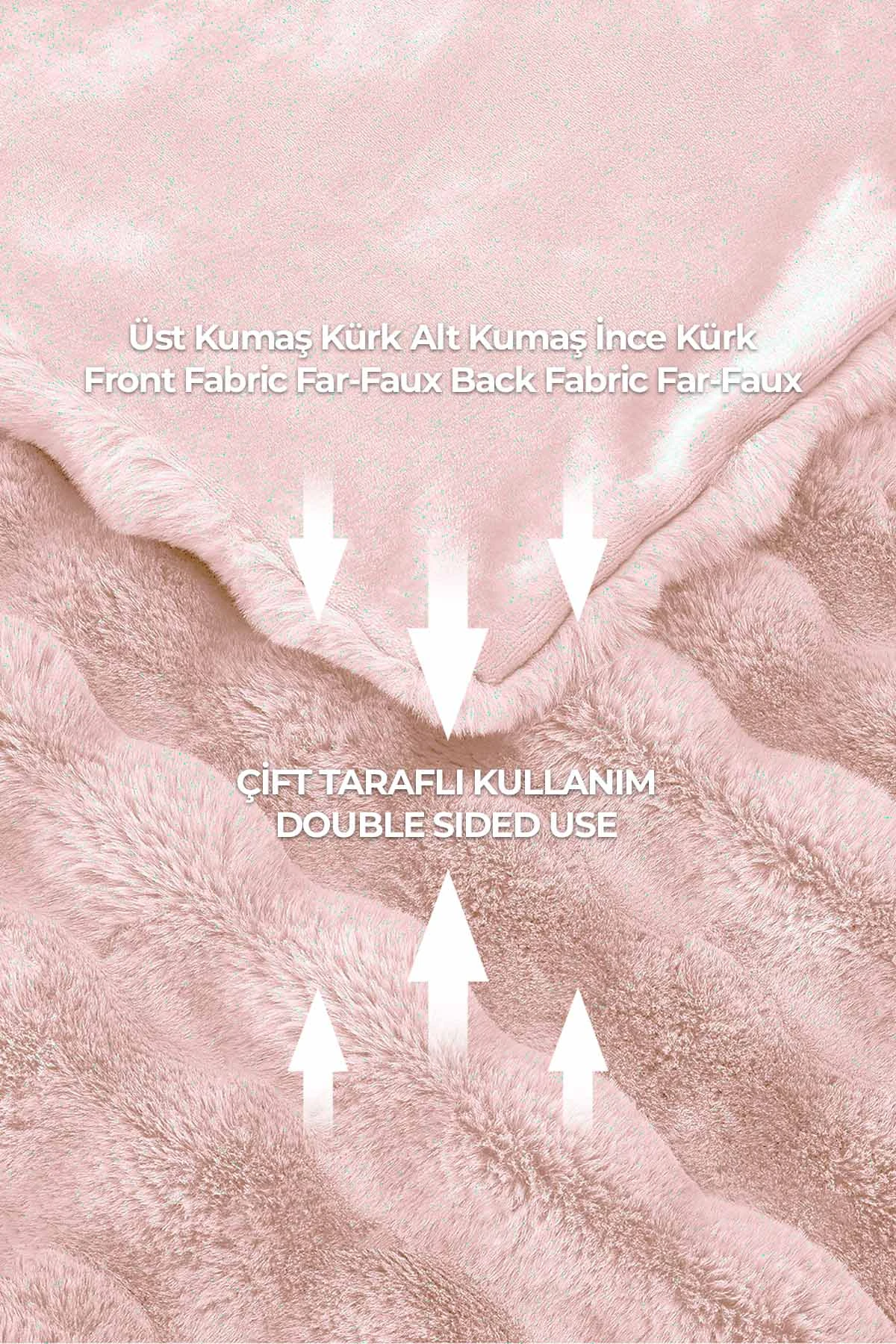 Kürk Yatak Örtüsü Çift Kişilik Dolgulu Peluş Yumuşak Çift Taraflı Yorgan 3 Parça Lory