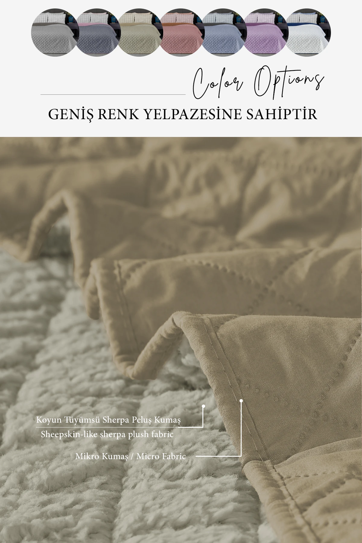 Premium Peluş Çift Kişilik Çok Amaçlı Yatak Örtüsü 200x220 Çift Taraflı Yumuşak Battaniye Pike