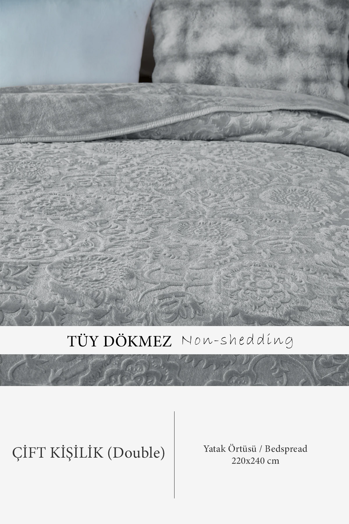 Maya Lora 3 Kg Embos Baskılı Battaniye Çift Kişilik Kalın Yumuşak 220x240 cm