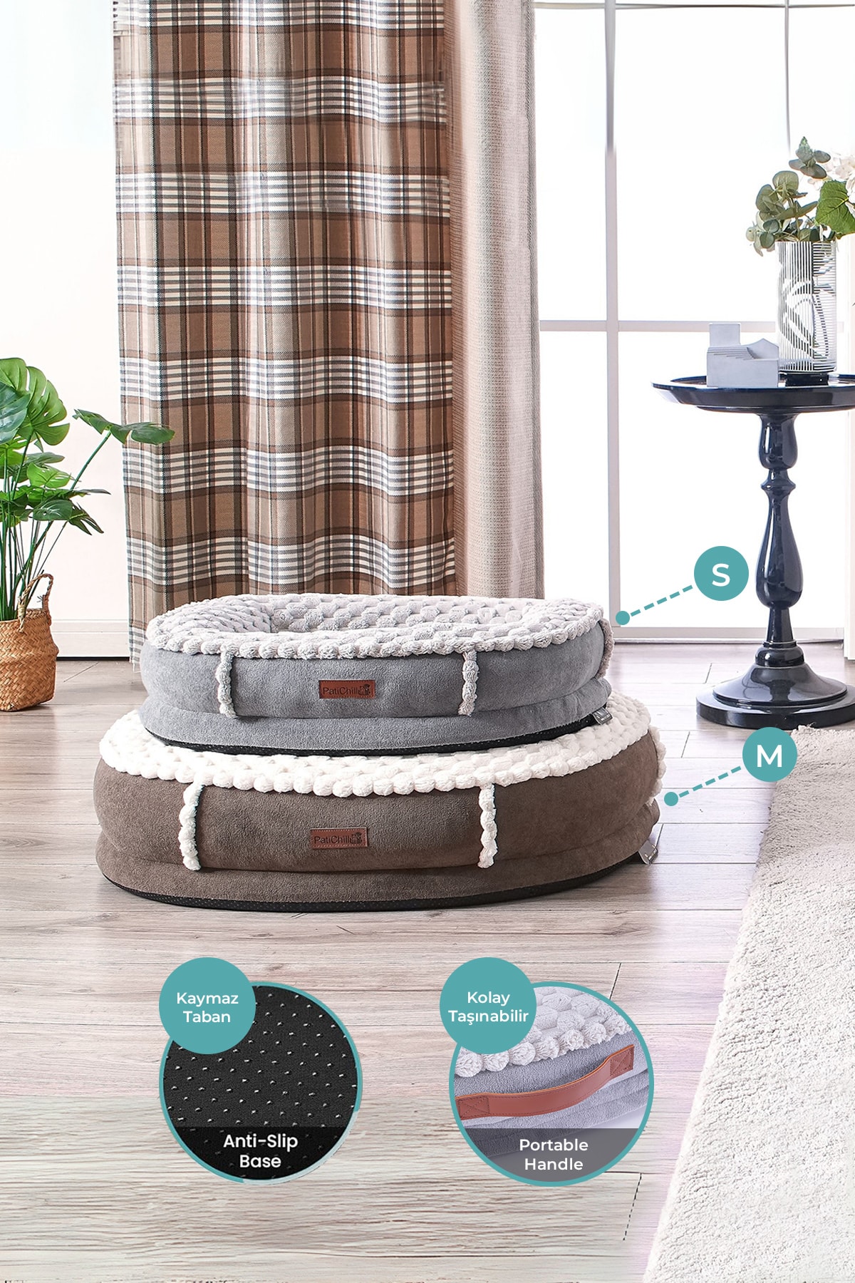 Kürk Peluş Kedi Köpek Yatağı Simba Yıkanabilir