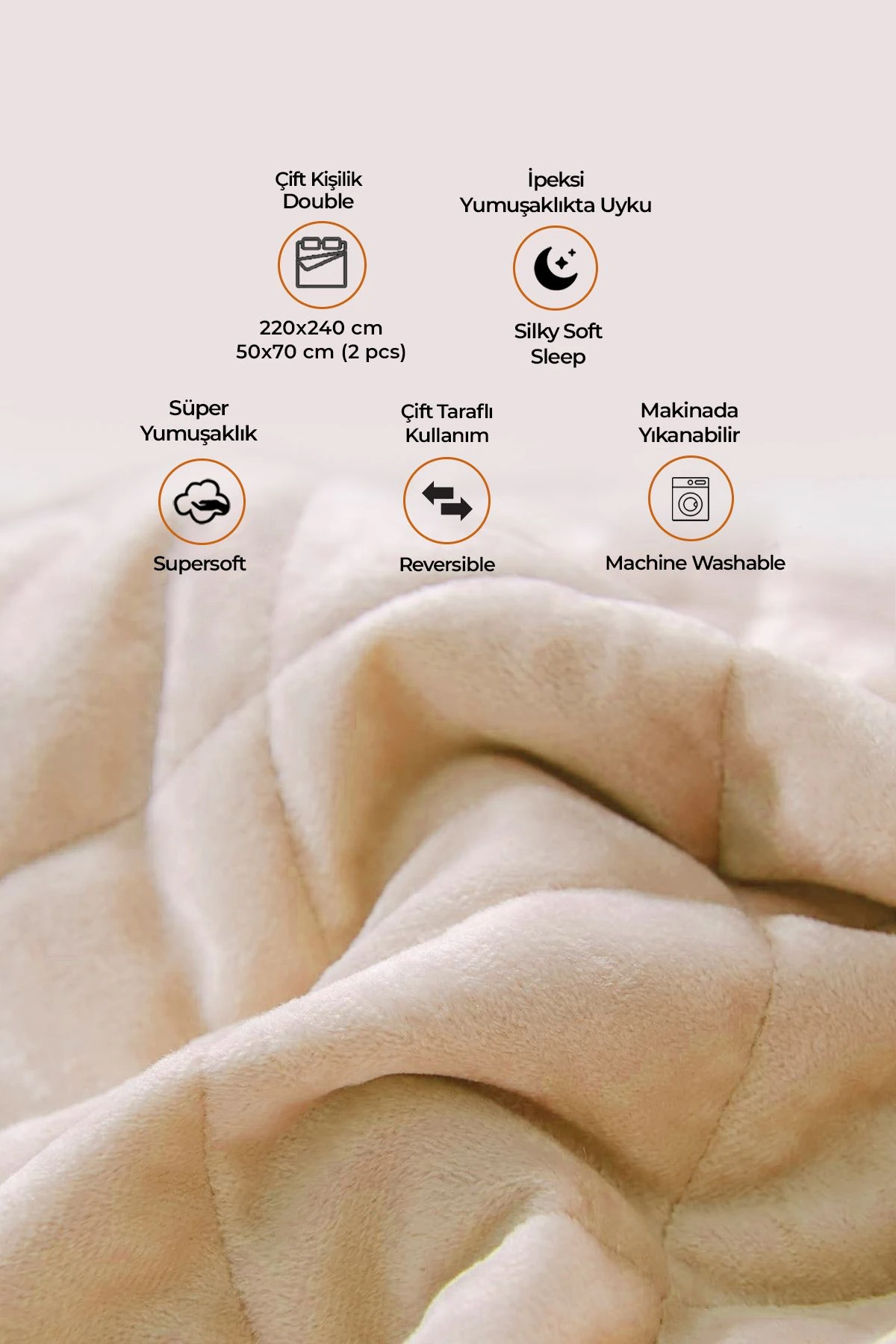 Kapitone Kadife Yatak Örtüsü Seti Çift Kişilik Supersoft 3 Parça Yumuşak Elyaf Dolgulu Çeyizlik