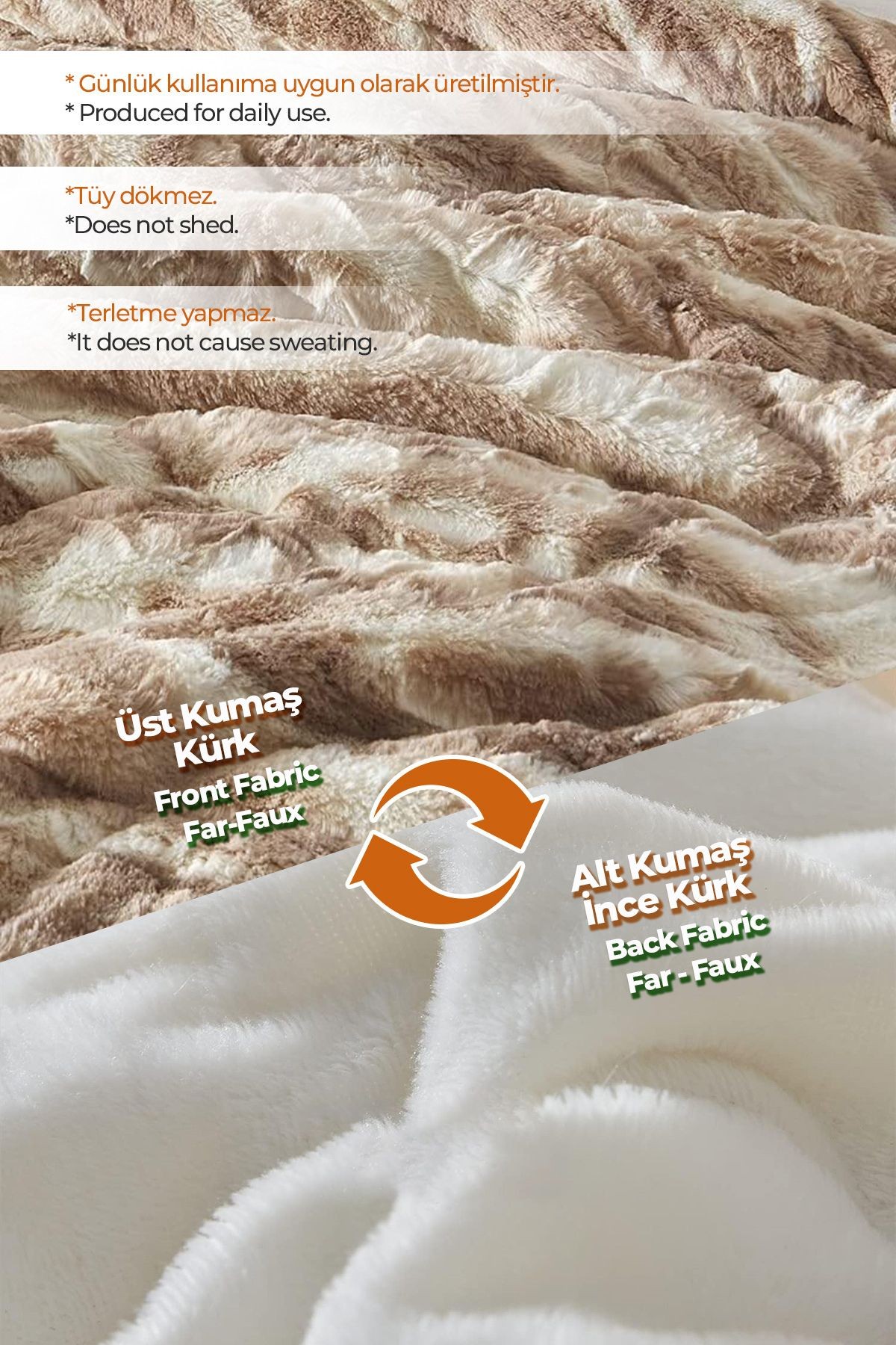 Kürklü Peluş 2'li Yastık Kılıfı 50x70 cm Yumuşak Supersoft Dekoratif Wellsoft