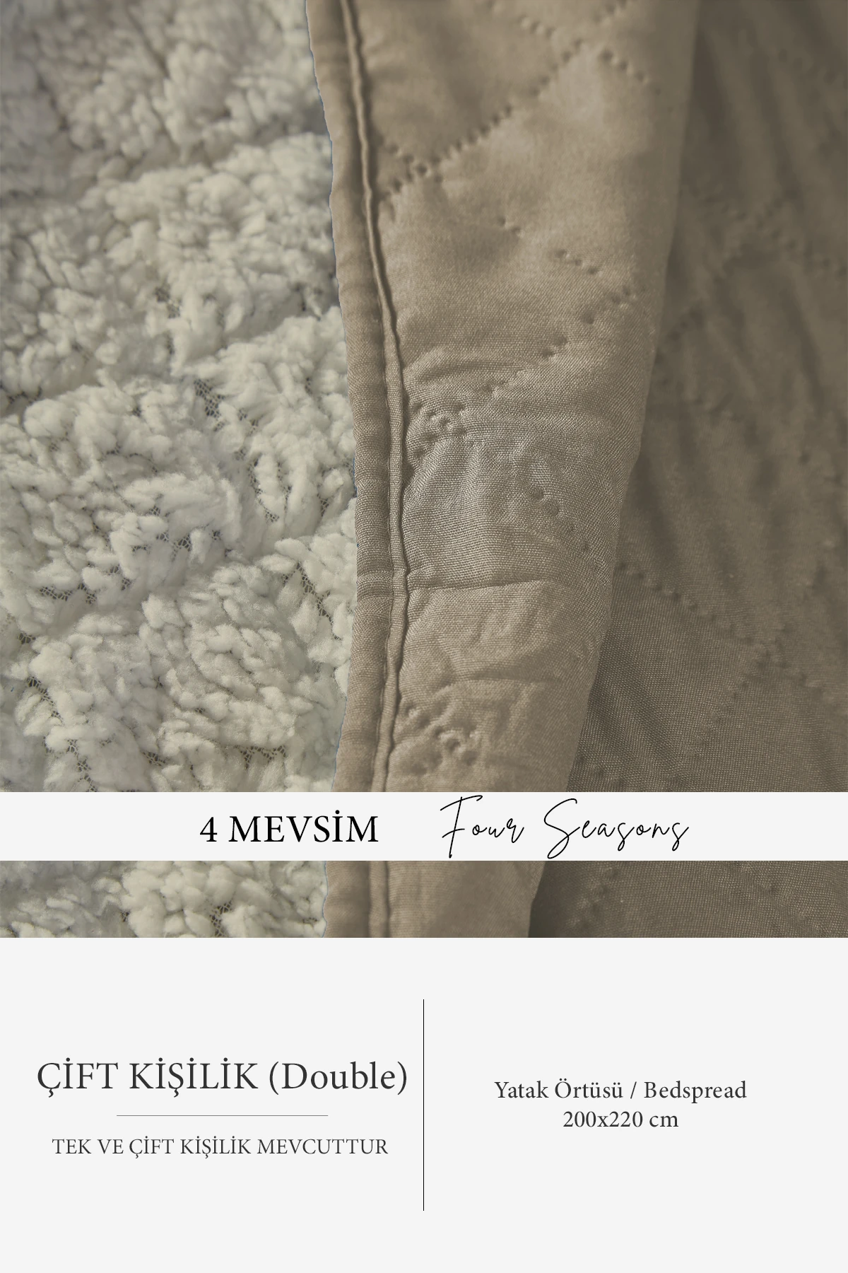 Premium Peluş Çift Kişilik Çok Amaçlı Yatak Örtüsü 200x220 Çift Taraflı Yumuşak Battaniye Pike