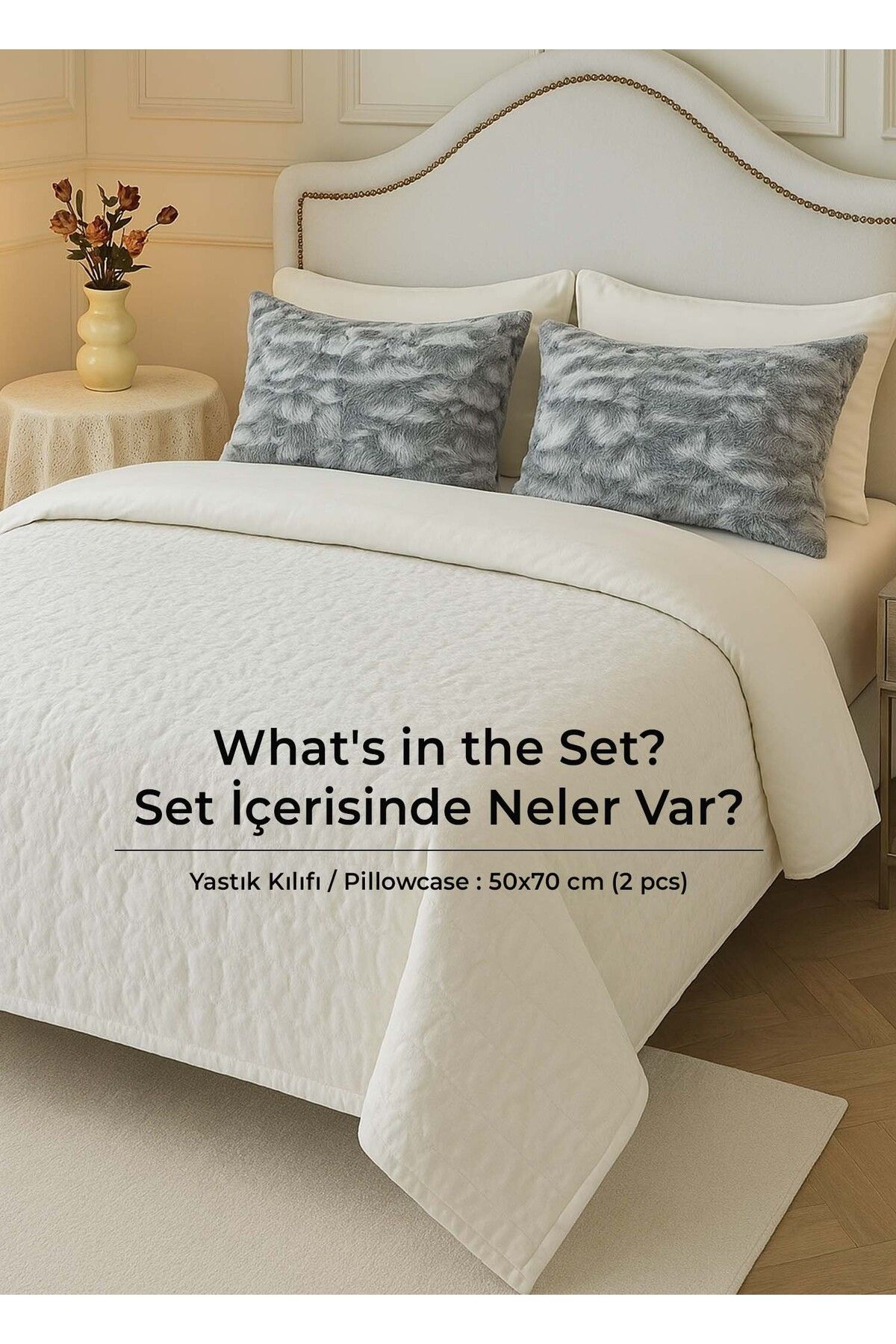 Kürklü Peluş 2'li Yastık Kılıfı 50x70 cm Yumuşak Supersoft Dekoratif Wellsoft