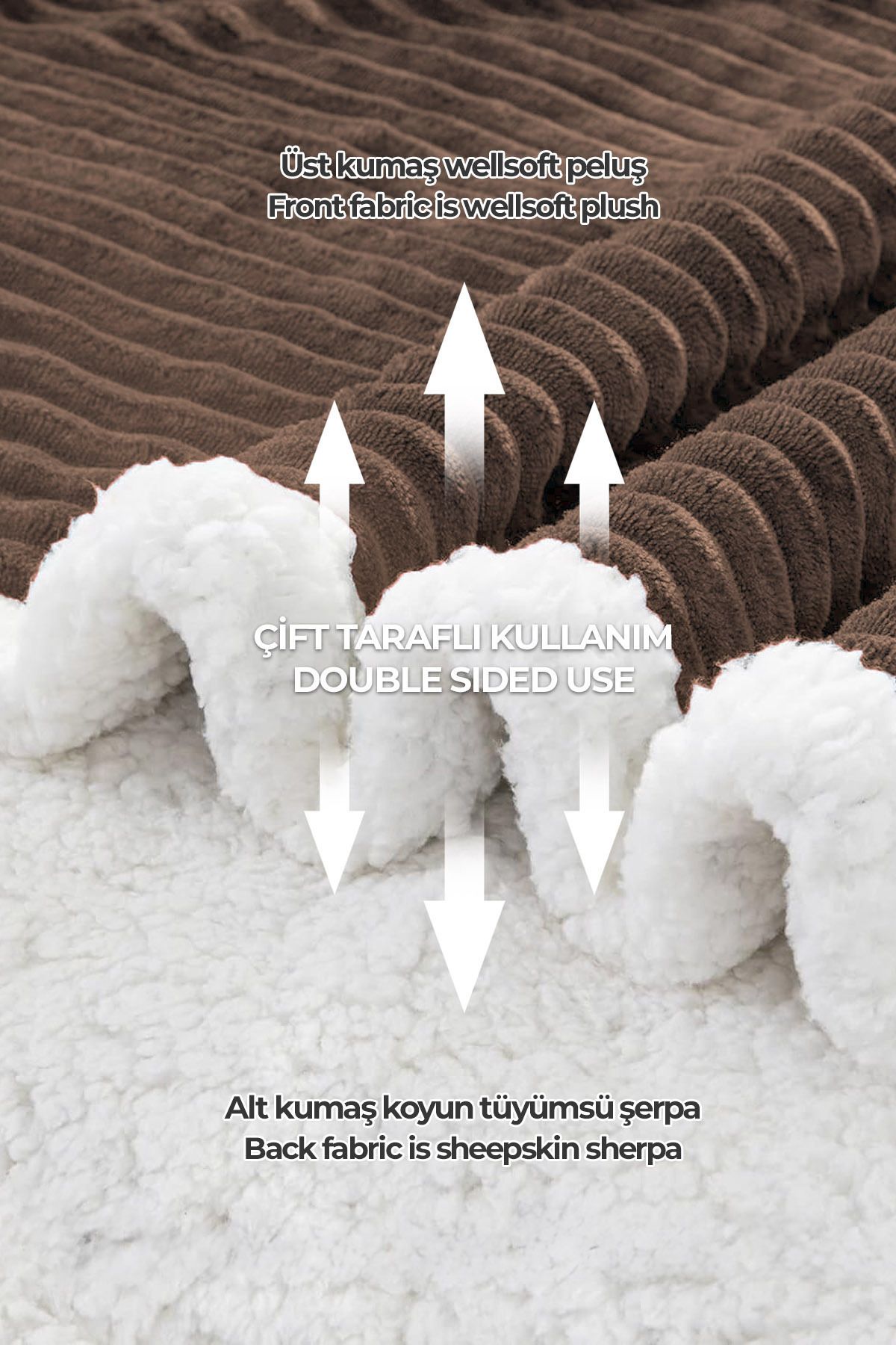 Sherpa Tv Battaniye Tek Kişilik Çizgili Yumuşak Peluş Wellsoft Yatak Örtüsü