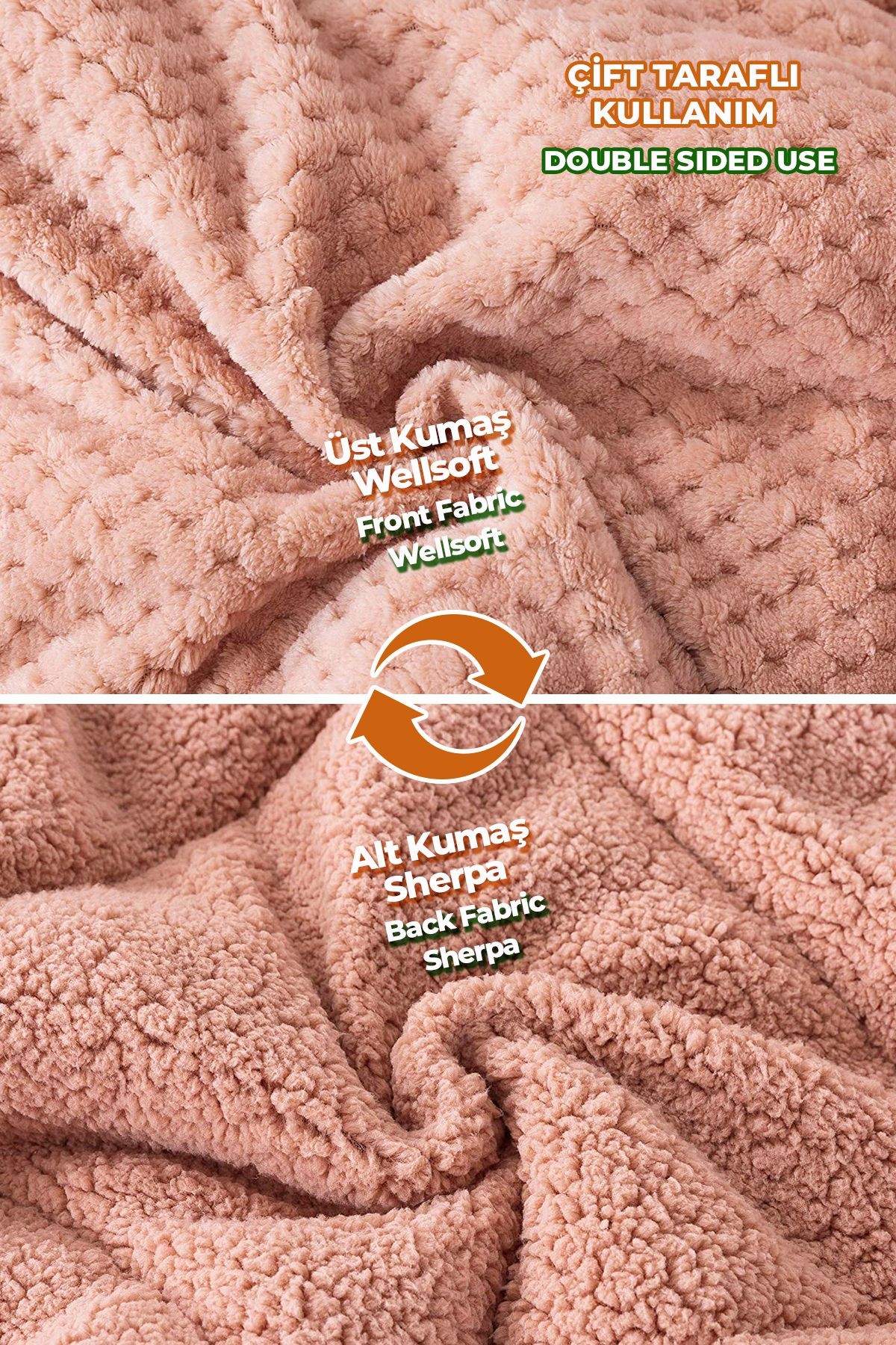 Ultra Yumuşak Tek Kişilik Çift Taraflı Wellsoft Peluş Yorgan Yıkanabilir 160x220 Cm