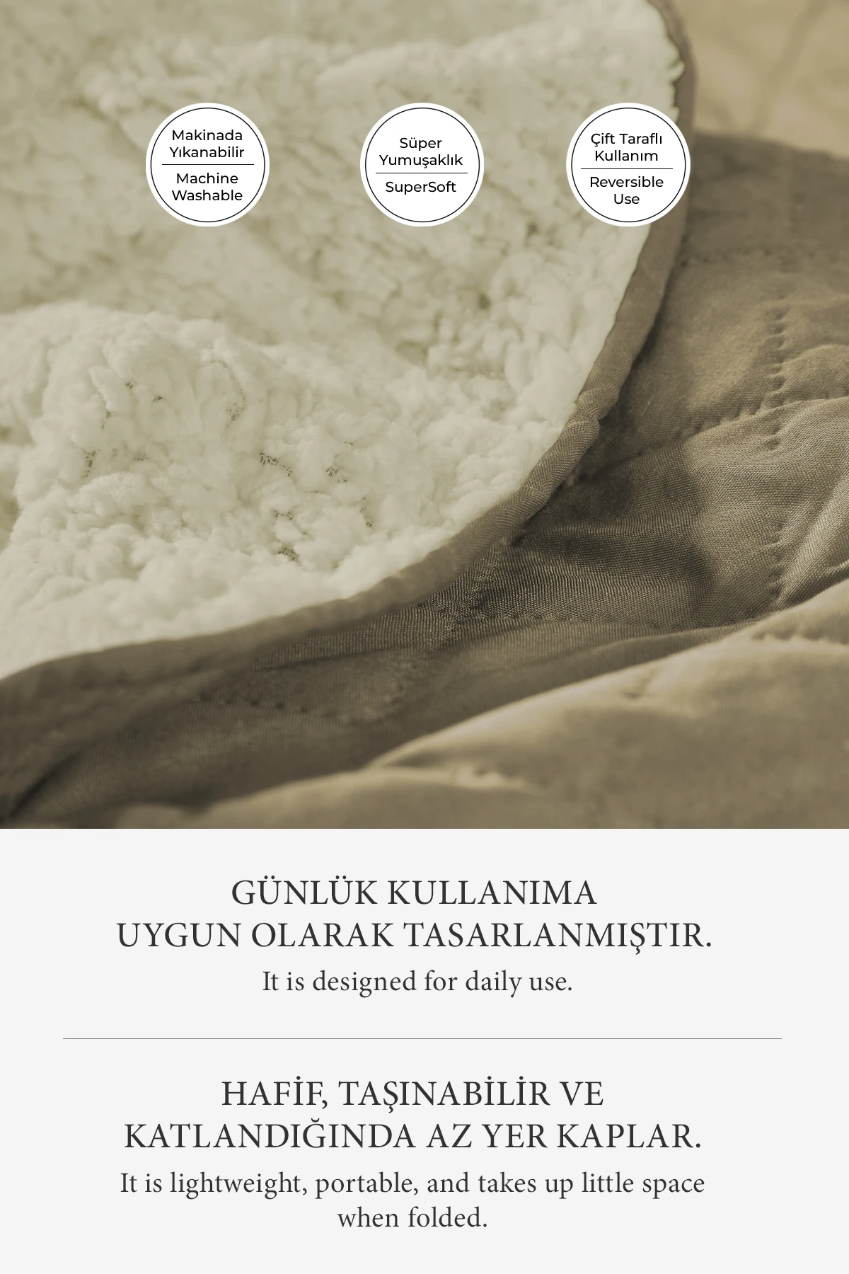 Premium Peluş Çift Kişilik Çok Amaçlı Yatak Örtüsü 200x220 Çift Taraflı Yumuşak Battaniye Pike