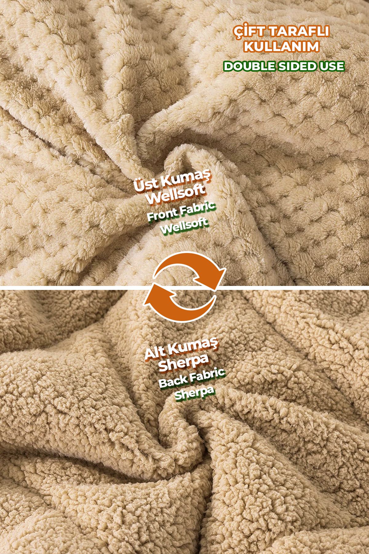 Ultra Yumuşak Tek Kişilik Çift Taraflı Wellsoft Peluş Yorgan Yıkanabilir 160x220 Cm