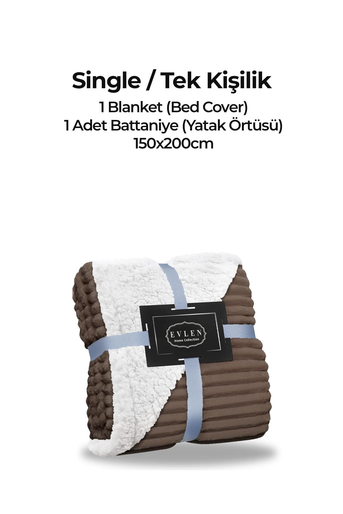 Sherpa Tv Battaniye Tek Kişilik Çizgili Yumuşak Peluş Wellsoft Yatak Örtüsü
