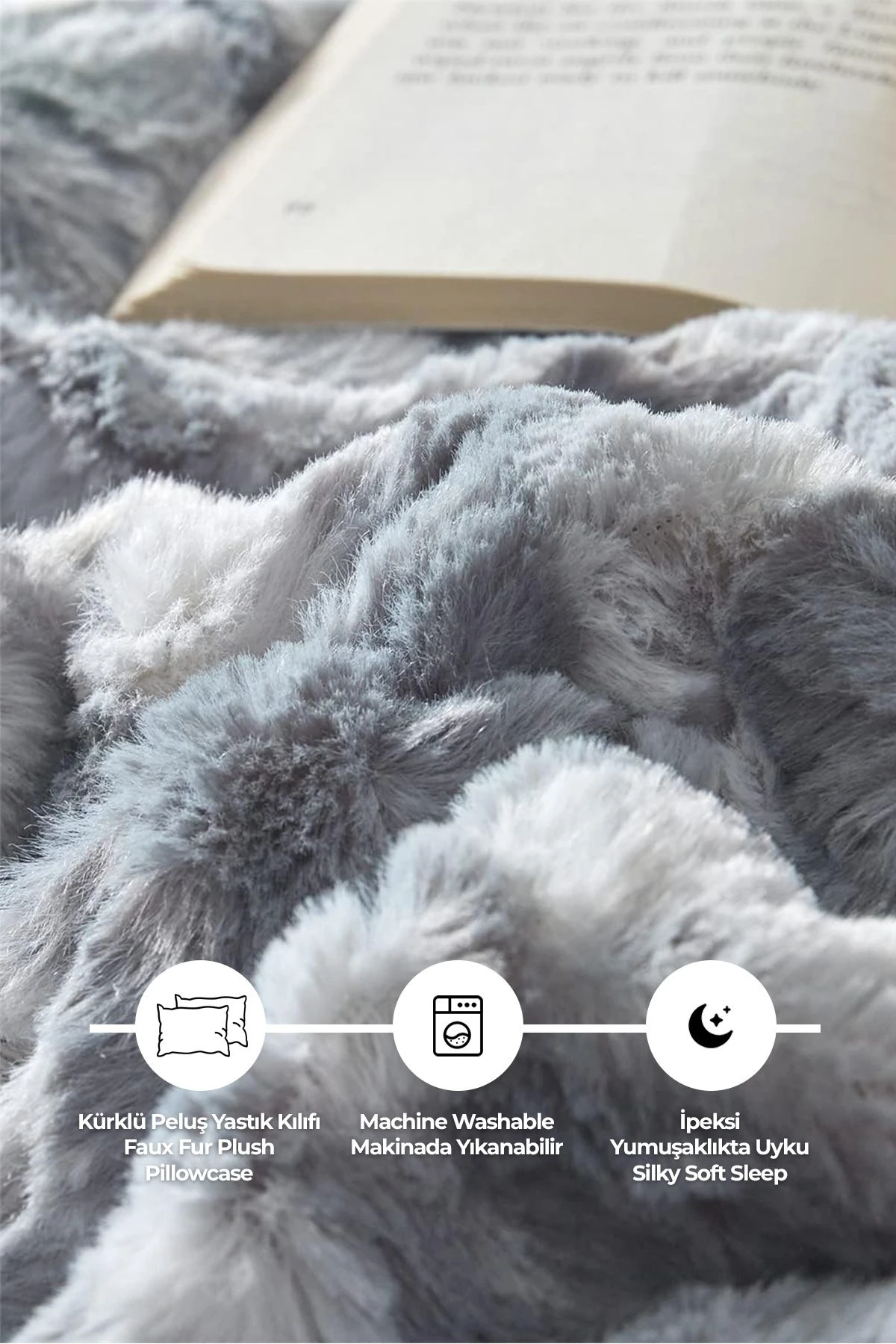 Kürklü Peluş 2'li Yastık Kılıfı 50x70 cm Yumuşak Supersoft Dekoratif Wellsoft
