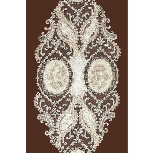 Evlen Home Collection Viceroy Fransız Dantelli Tek Runner 150X40 cm Masa Örtüsü