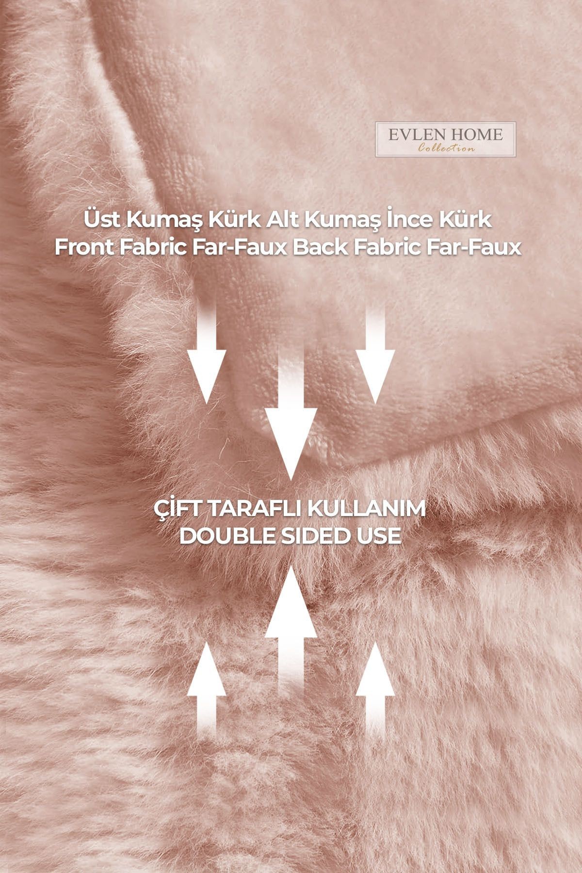 Kürk Yatak Örtüsü Çift Kişilik Dolgulu Peluş Yumuşak Çift Taraflı Yorgan 3 Parça Loria