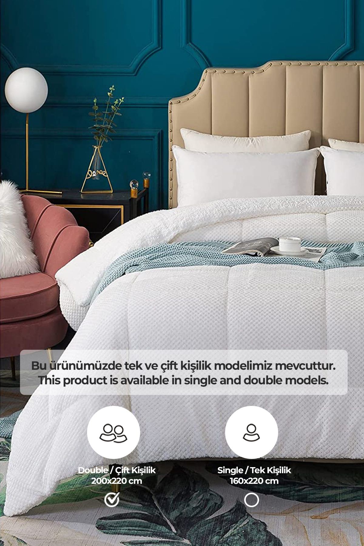 Ultra Yumuşak Çift Taraflı Wellsoft Peluş Yorgan Çift Kişilik (BATTANİYE/NEVRESİM) 200x220