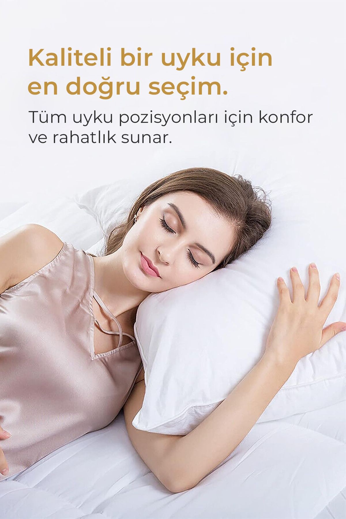 Pamuk Silikon Yastık Beyaz 50x70 Düz Sade Elyaf Dolgulu Otel Yıkanabilir Antibakteriyal Yumuşak