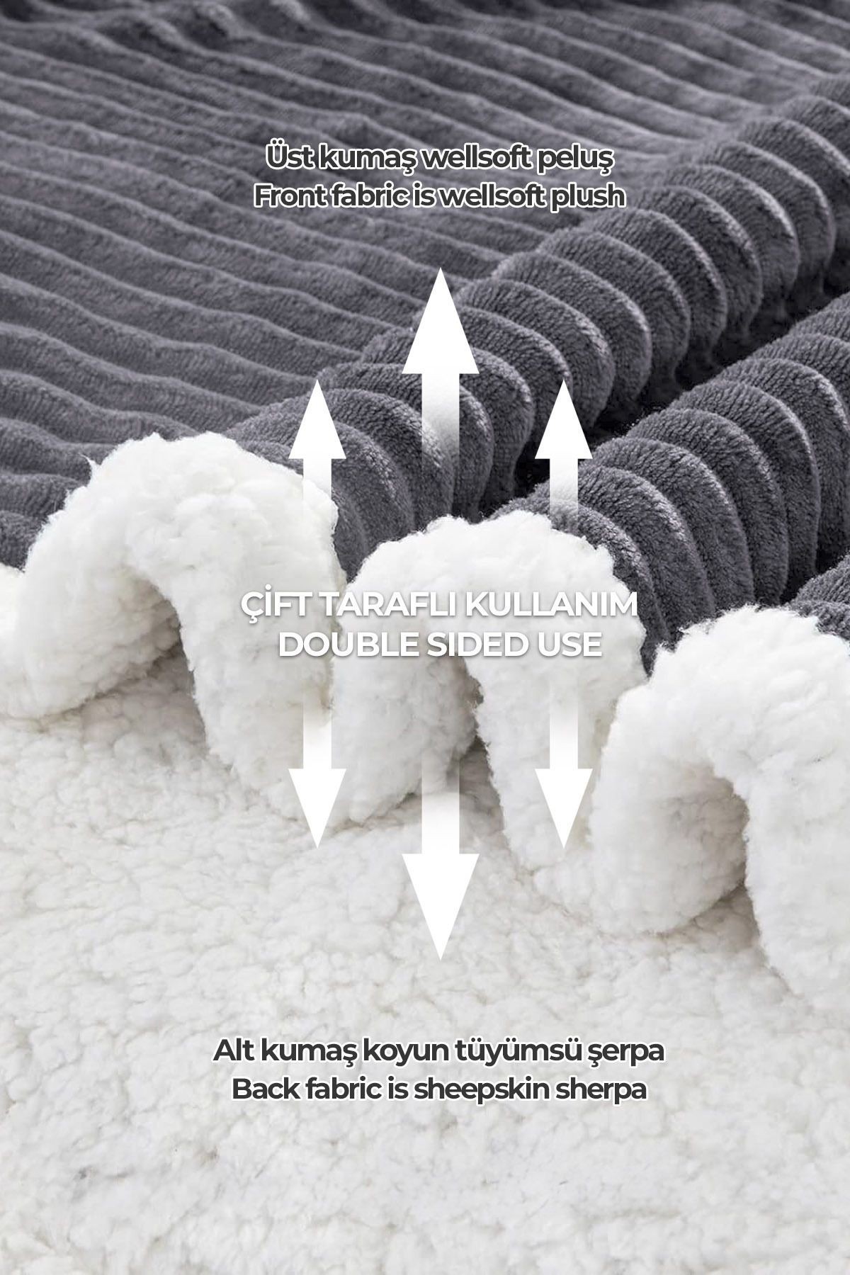 Sherpa Tv Battaniye Tek Kişilik Çizgili Yumuşak Peluş Wellsoft Yatak Örtüsü