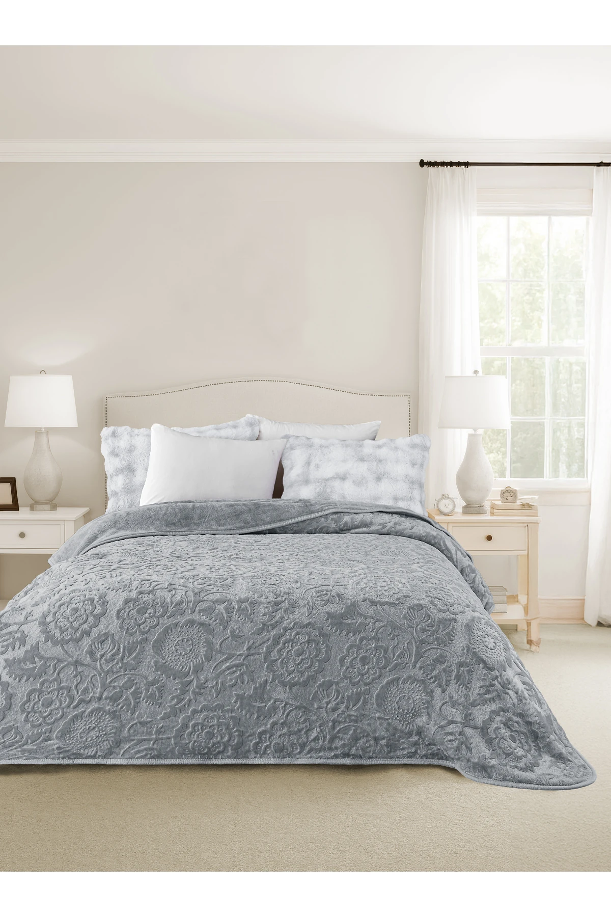 Maya Lora 3 Kg Embos Baskılı Battaniye Çift Kişilik Kalın Yumuşak 220x240 cm