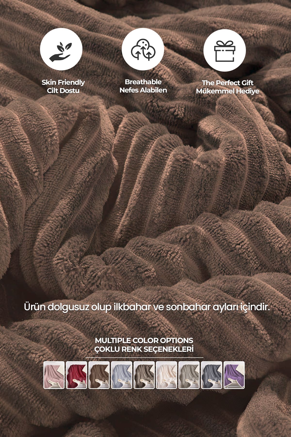 Sherpa Tv Battaniye Tek Kişilik Çizgili Yumuşak Peluş Wellsoft Yatak Örtüsü