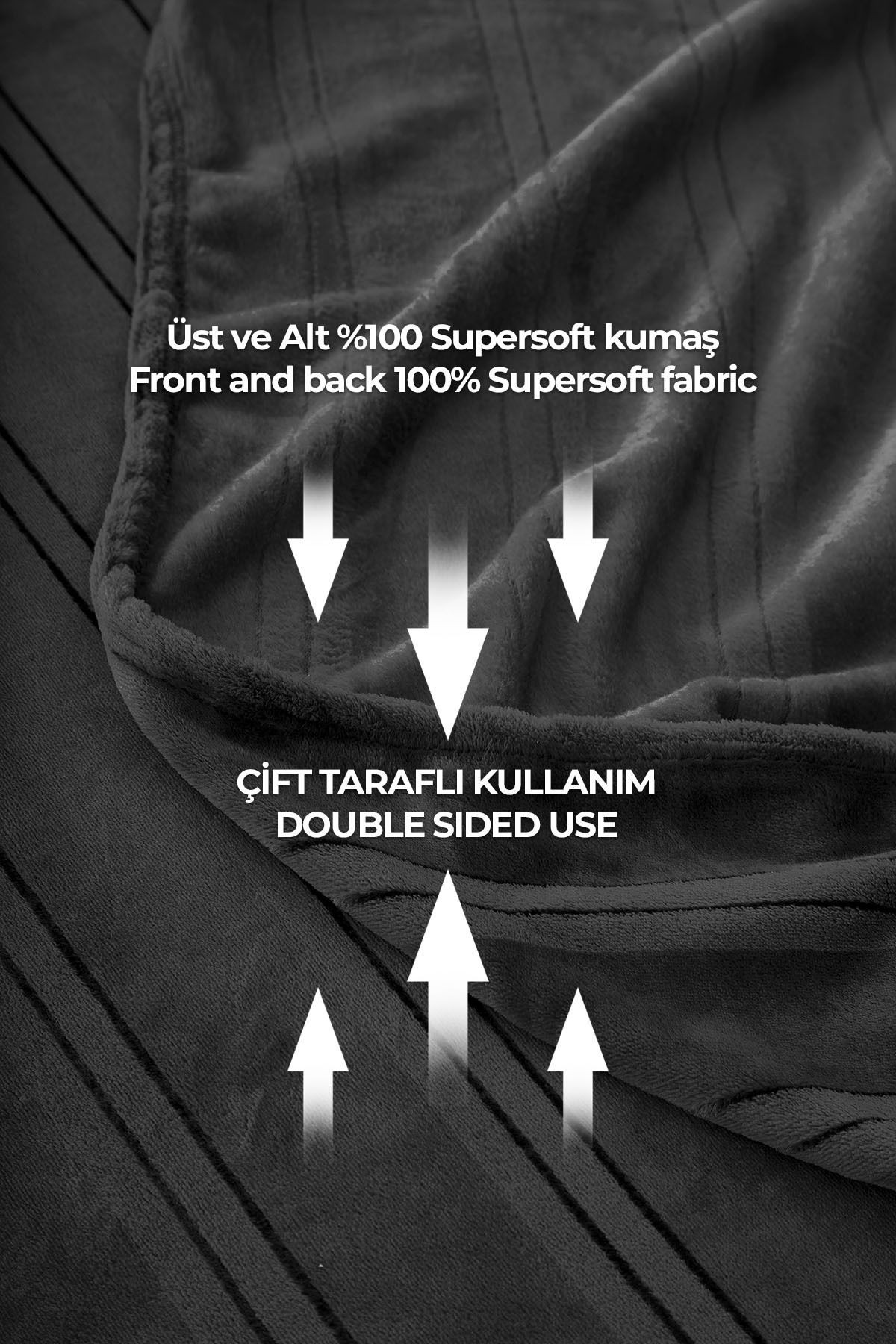 Supersoft Yumuşak Çift Kişilik Battaniye Yatak Örtüsü Mayer 180x230 Cm