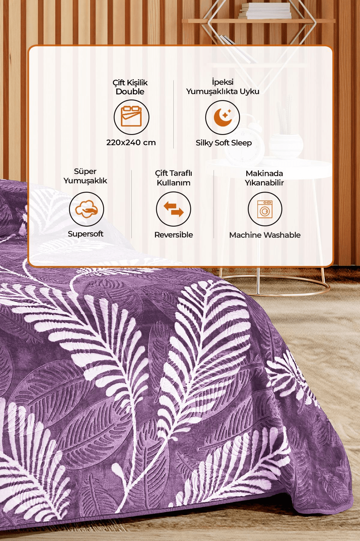 4 Kg Battaniye Supersoft Embos Kalın Yumuşak Peluş Çift Kişilik Yumoş 220x240 cm