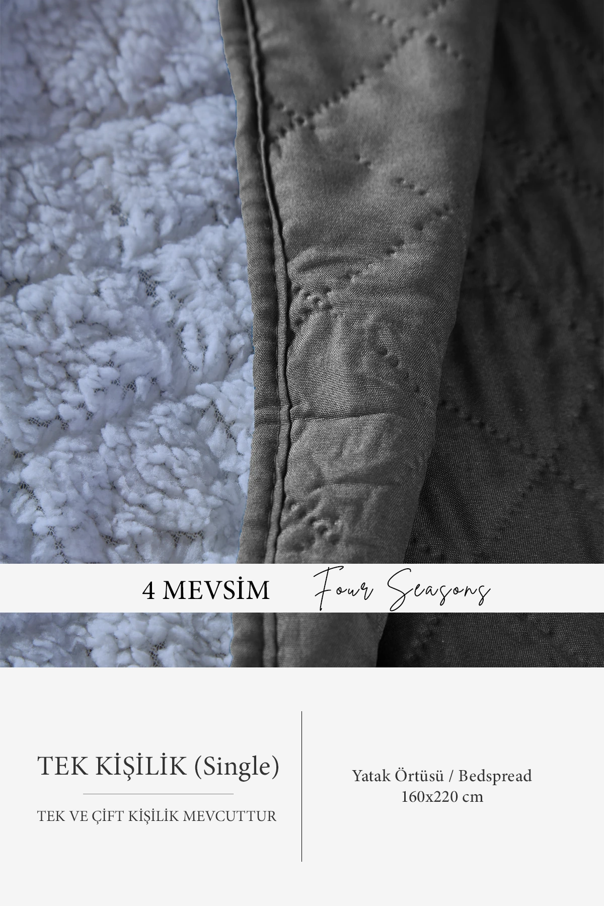Premium Peluş Tek Kişilik Çok Amaçlı Yatak Örtüsü 160x220 Çift Taraflı Yumuşak Battaniye Pike