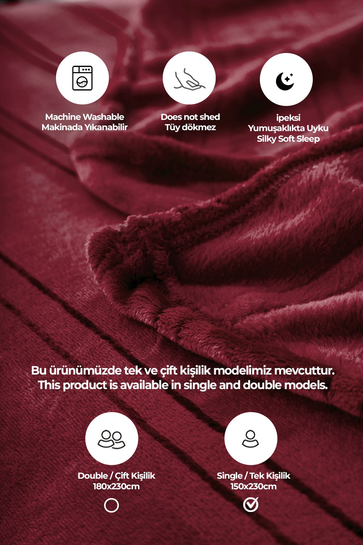 Mayer Supersoft Yumuşak Tek Kişilik Battaniye Yatak Örtüsü 150x230 Cm