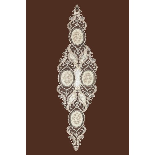 Evlen Home Collection Viceroy Fransız Dantelli Tek Runner 150X40 cm Masa Örtüsü