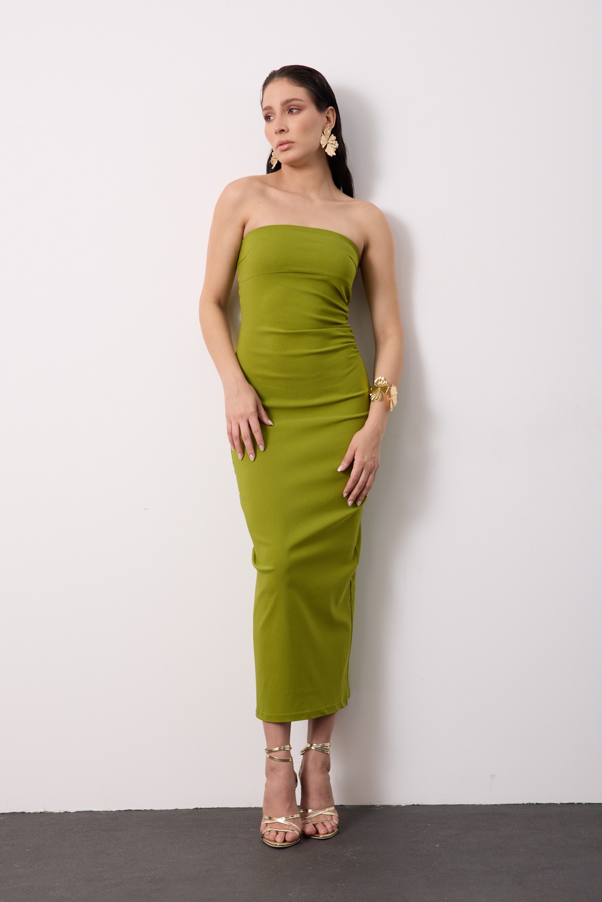 Zenya Straplez Midi Elbise