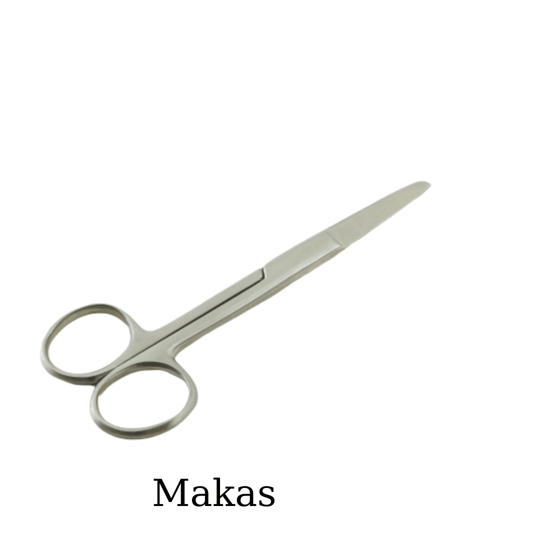 4'lü Cerrahi Set - Makas (Sivri/Küt-Düz) 12cm