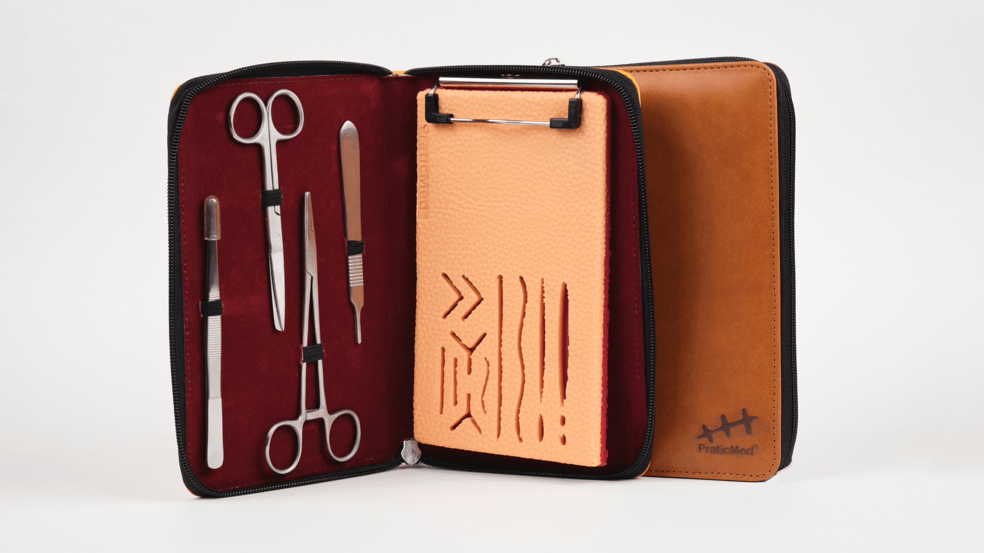 Suture Ligature Anastomosis Training Kit (Customization Bag)  - Brown Bag & Wounded Pad