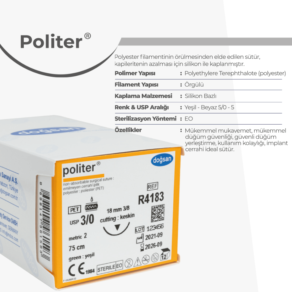 Politer PET (Polyester) Sütür - Doğsan