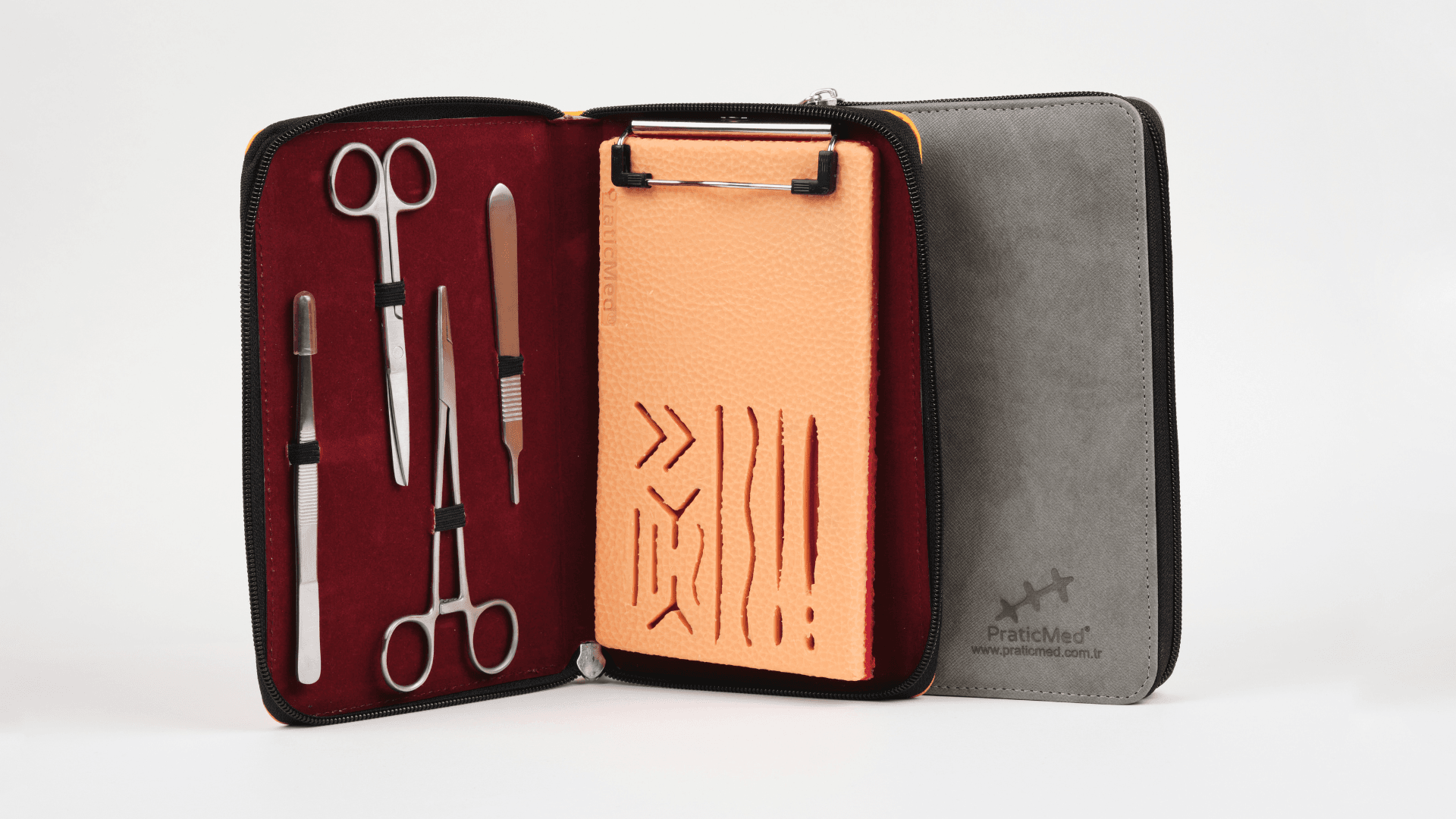 Suture Ligature Anastomosis Training Kit (Customization Bag)  - Grey Bag & Wounded Pad