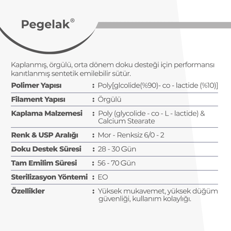 Pegelak PGLA (Poliglikolid Laktik Asit) Sütür - Doğsan