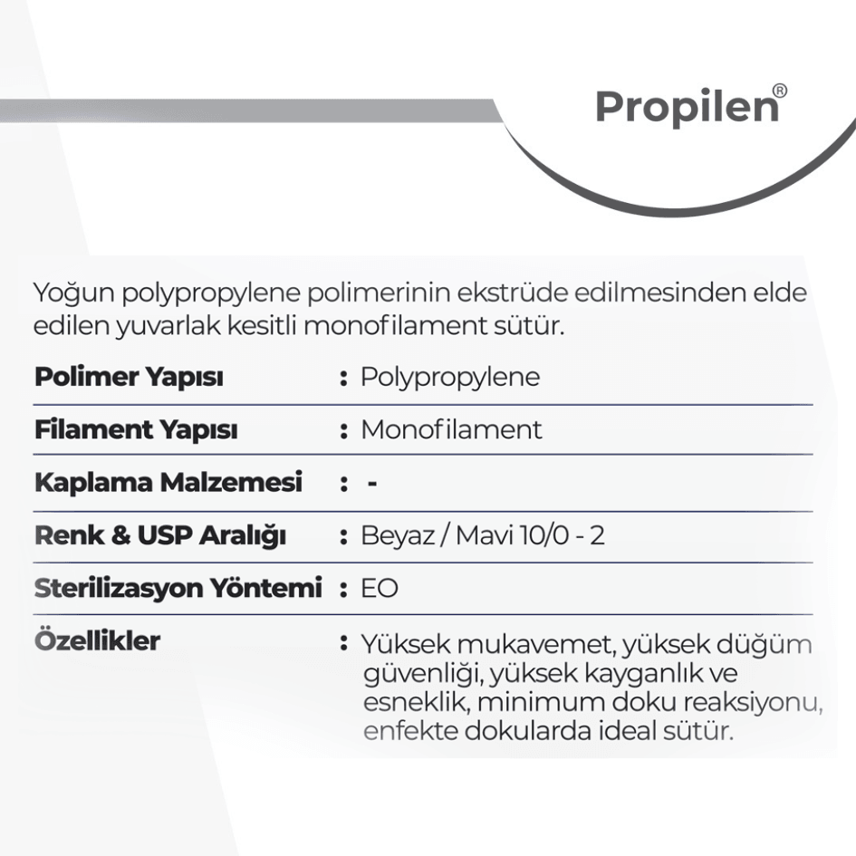Propilen PP (Polipropilen) Sütür - Doğsan