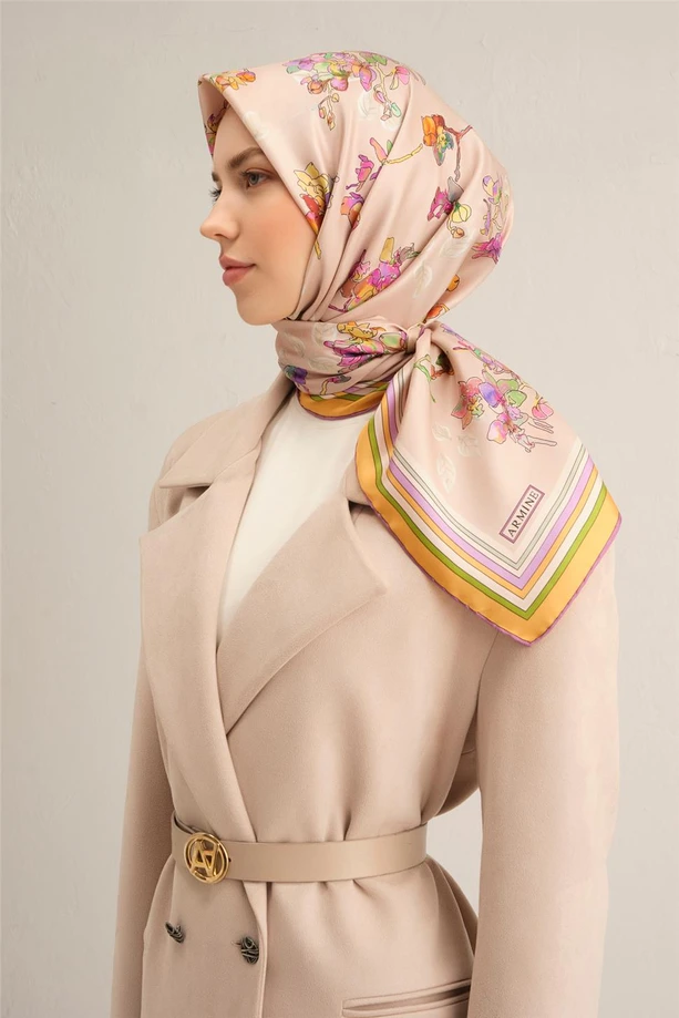 ARMİNE Sura İpek Eşarp 2025 Nostaji Yaz 9316D 31