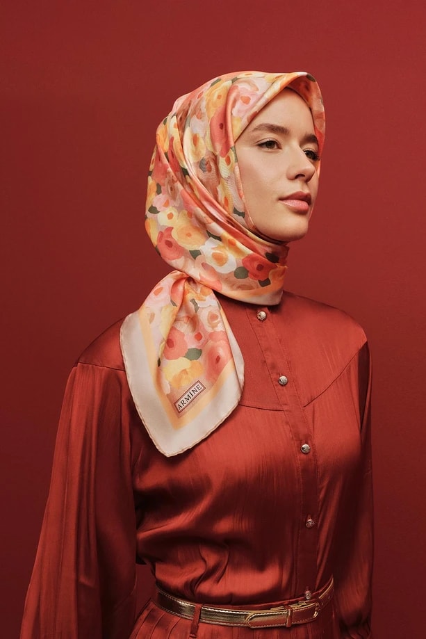 ARMİNE Sura İpek Eşarp 2025 Nostaji Yaz 9300D 01