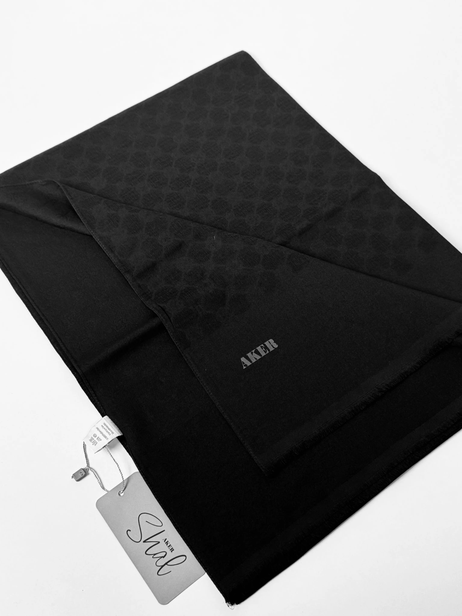 AKER Elegance Monogram Şal 911 (SİYAH)