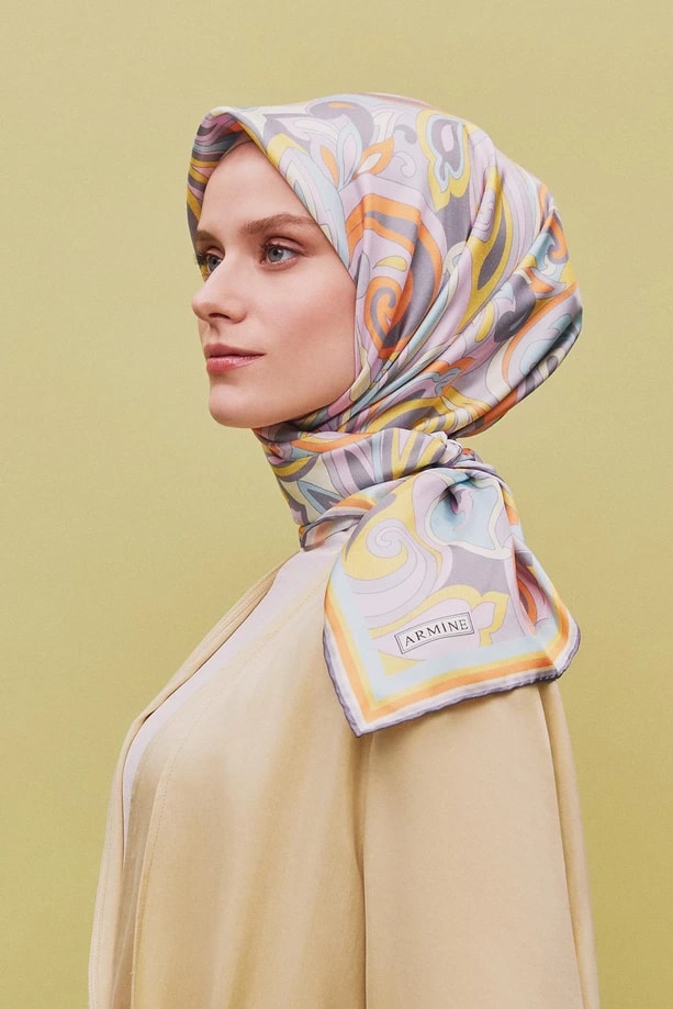ARMİNE Sura İpek Eşarp 2025 Nostaji Yaz 9323D 81