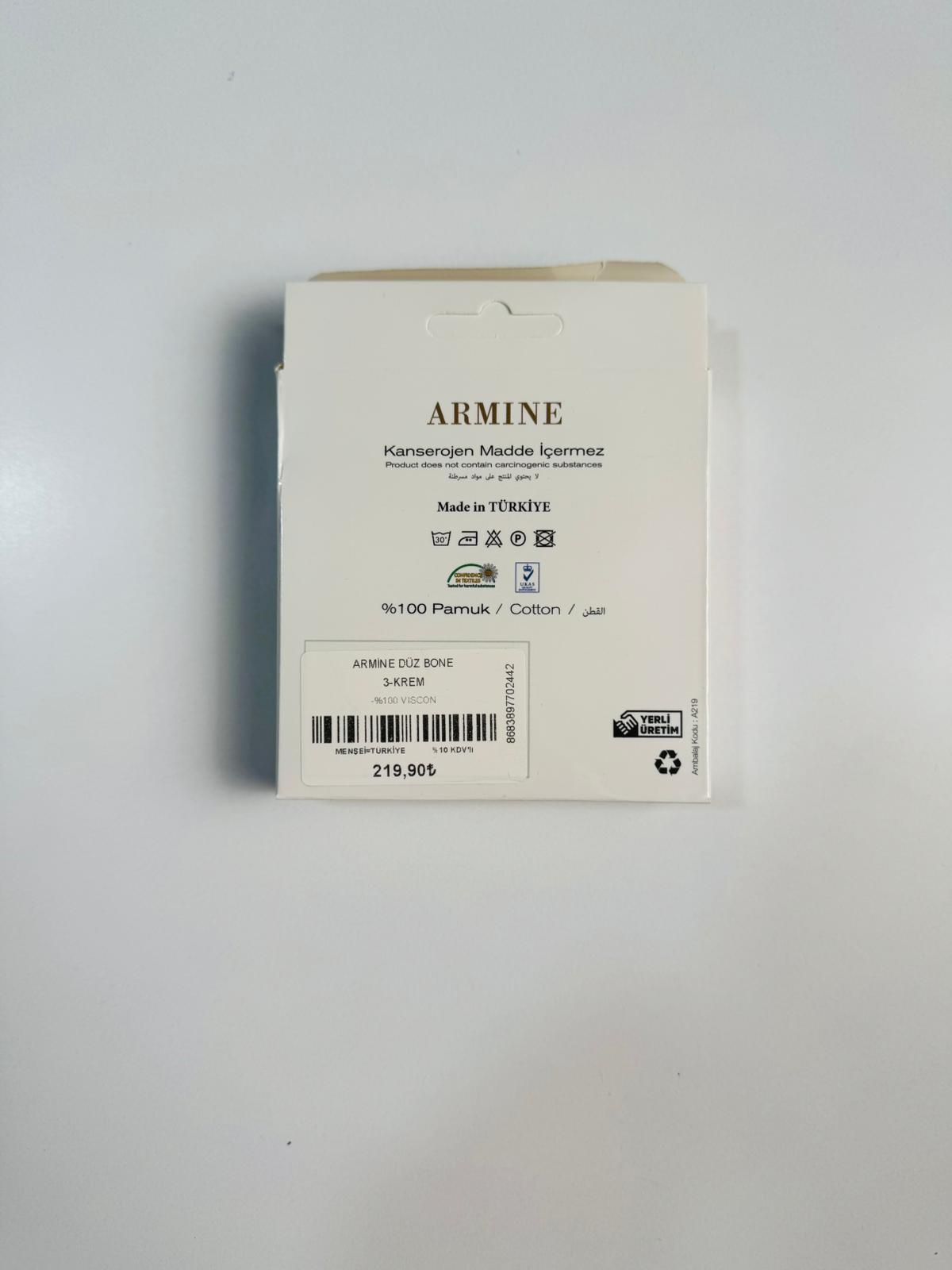 ARMİNE Dikişsiz Lüks Penye Bone (KREM)