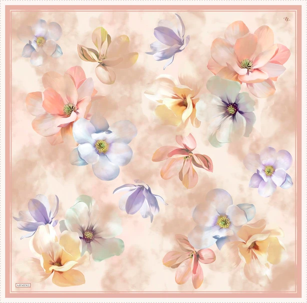 ARMİNE Sura İpek Eşarp 2025 Nostaji Yaz 9305D 34