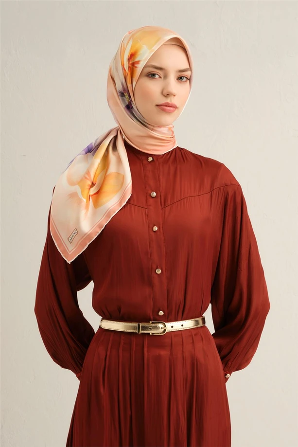 ARMİNE Sura İpek Eşarp 2025 Nostaji Yaz 9305D 34