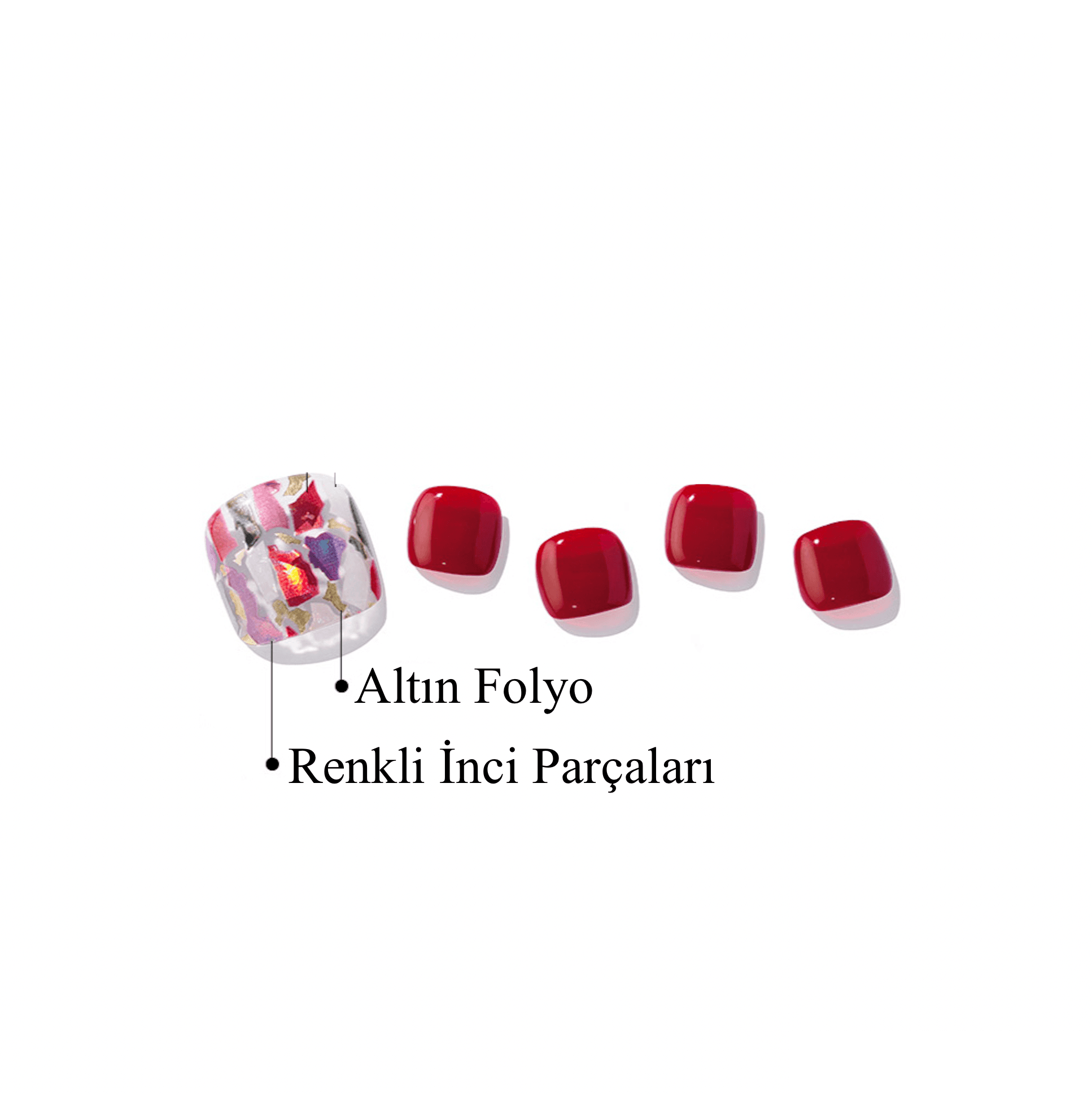 P Satin magenta Jel Tırnak 32 Adet, 2 Kullanım