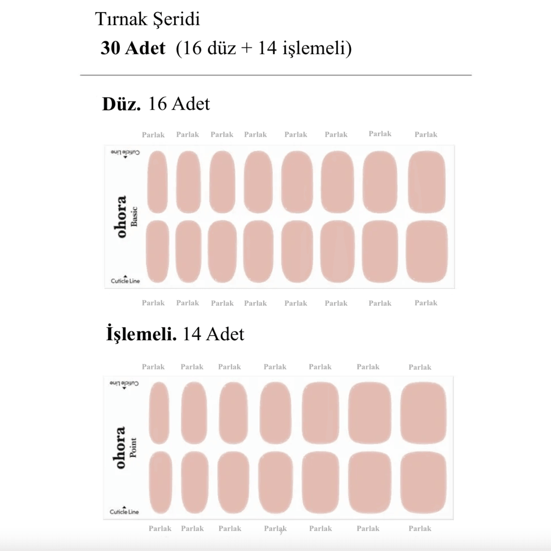 N Bare Apricot Jel Tırnak 30 Adet, 2 Kullanım