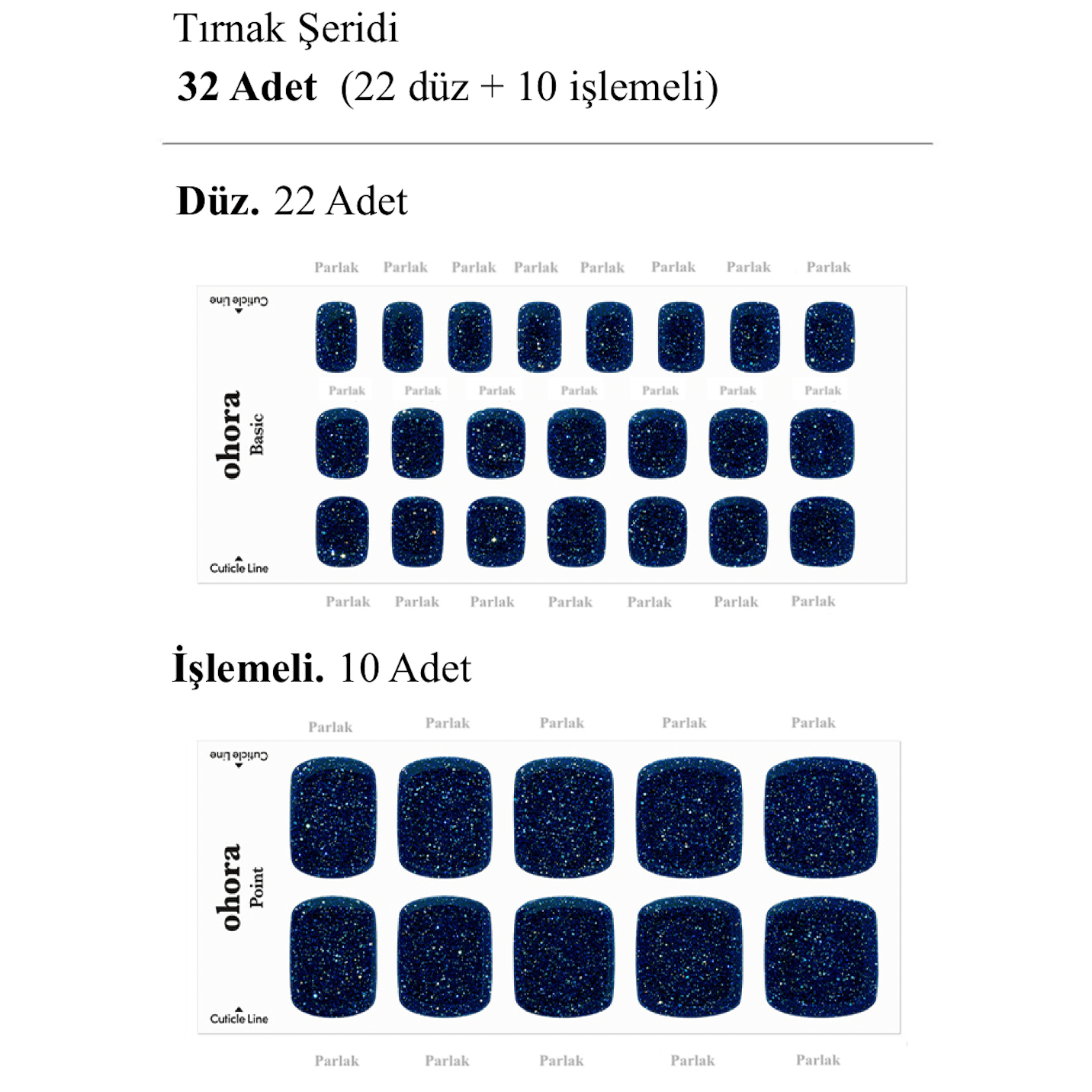 P Starry night Jel Tırnak 32 Adet, 2 Kullanım