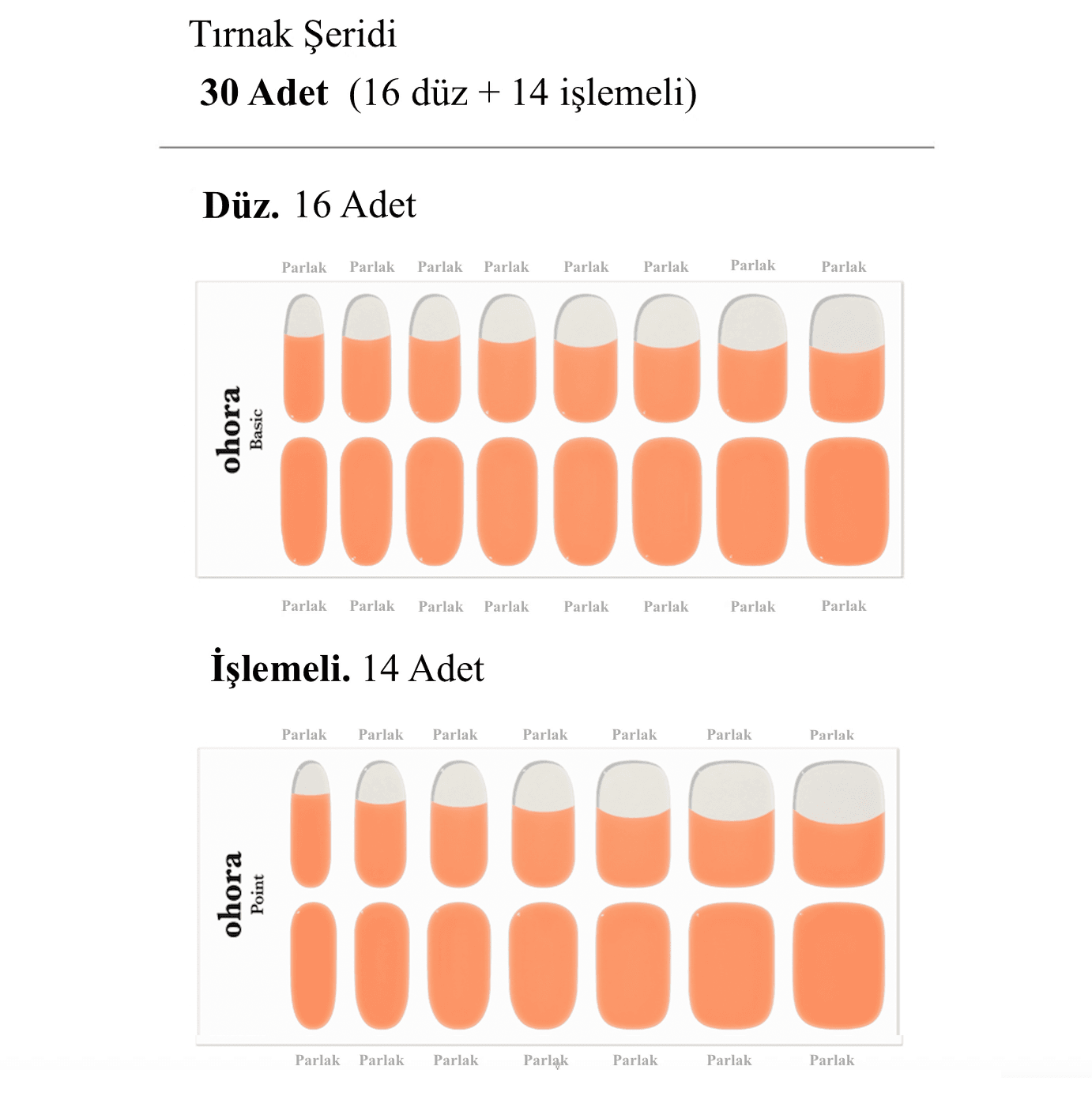 N Creamy Apricot Jel Tırnak 30 Adet, 2 Kullanım